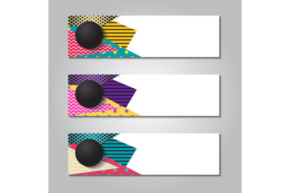 Vector Abstract Banner Web Design Templa: A Fusion of Retro and Pop Art in Digital Creativity